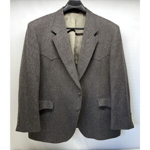 WARREN SEWELL Mens 50 Reg Herringbone Wool Blend Western Sport Coat